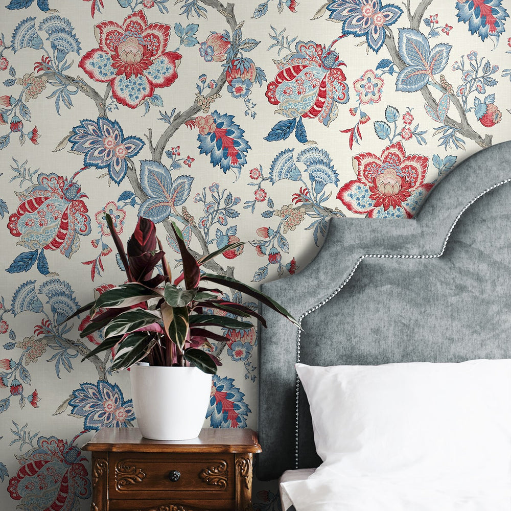 
                  
                    FC60401 jacobean wallpaper bedroom from the French Country collection by Seabrook Designs
                  
                