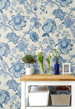 FC60402 jacobean wallpaper decor from the French Country collection by Seabrook Designs