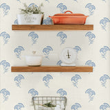 FC60802 lotus floral wallpaper decor from the French Country collection by Seabrook Designs