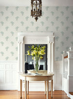FC60808 lotus floral wallpaper entryway  from the French Country collection by Seabrook Designs
