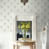FC60808 lotus floral wallpaper entryway  from the French Country collection by Seabrook Designs
