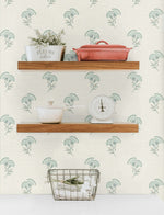 FC60808 lotus floral wallpaper decor from the French Country collection by Seabrook Designs