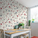 FC61001 floral trail wallpaper kitchen from the French Country collection by Seabrook Designs