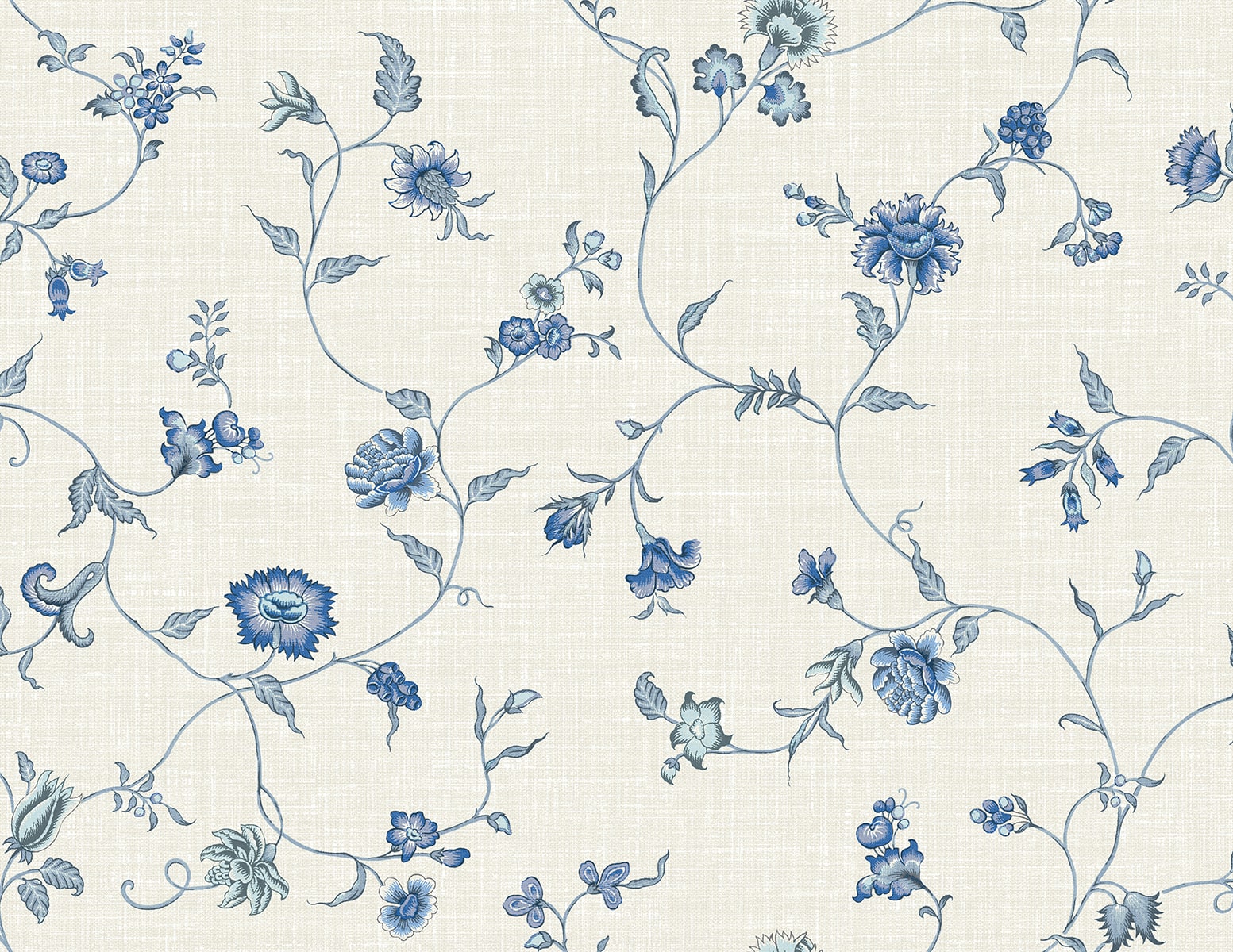 Sanderson Etchings  Roses French Blue Wallpaper 217053