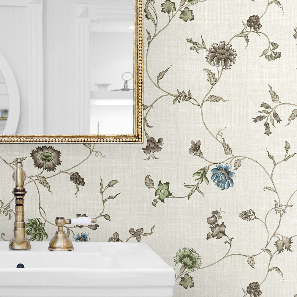 
                  
                    FC61006 floral trail wallpaper bathroom from the French Country collection by Seabrook Designs
                  
                