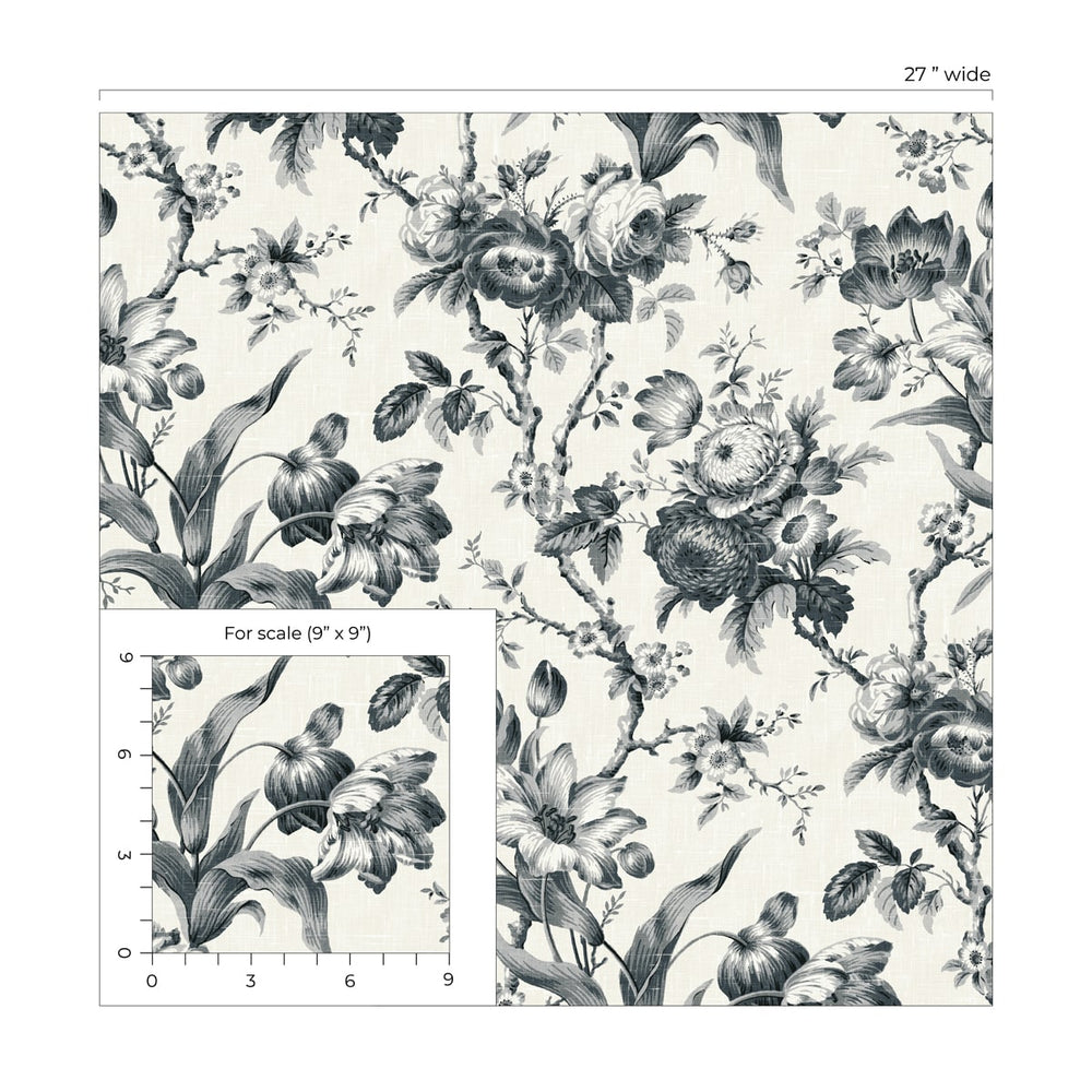FC61200 rose floral wallpaper scale from the French Country collection by Seabrook Designs