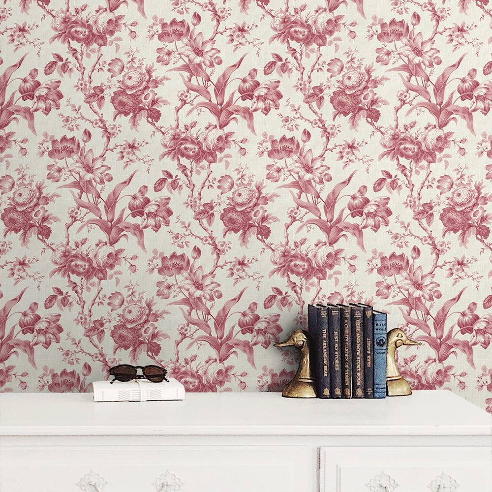 Perouges France Wallpaper Flowers French Country En Rose Floral Unpasted Wallpaper – Say Decor LLC