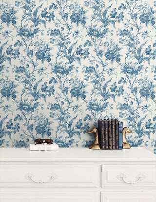 FC61202 rose floral wallpaper decor from the French Country collection by Seabrook Designs