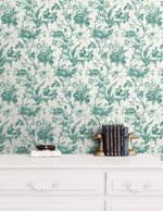 FC61214 rose floral wallpaper decor from the French Country collection by Seabrook Designs