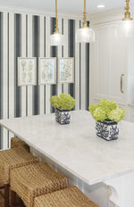 FC61500 striped wallpaper kitchen from the French Country collection by Seabrook Designs