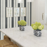 FC61500 striped wallpaper kitchen from the French Country collection by Seabrook Designs