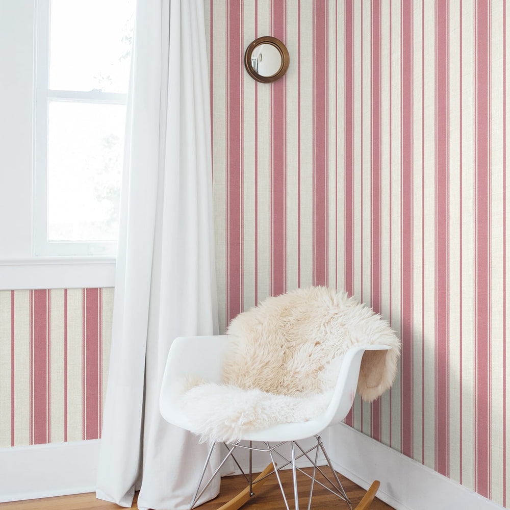 
                  
                    FC61501 striped wallpaper bedroom from the French Country collection by Seabrook Designs
                  
                