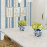 FC61502 striped wallpaper kitchen from the French Country collection by Seabrook Designs