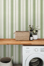 FC61504 striped wallpaper laundry room from the French Country collection by Seabrook Designs