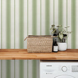 FC61504 striped wallpaper laundry room from the French Country collection by Seabrook Designs