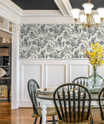 FC61800 chinoiserie wallpaper dining room from the French Country collection by Seabrook Designs