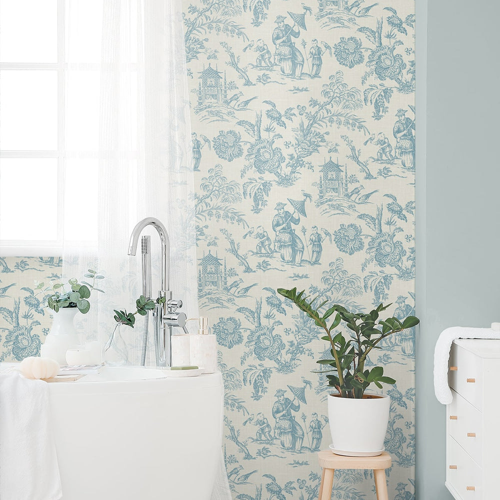 
                  
                    FC61802 chinoiserie wallpaper bathroom from the French Country collection by Seabrook Designs
                  
                