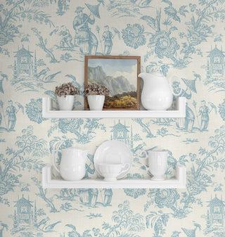 FC61802 chinoiserie wallpaper decor from the French Country collection by Seabrook Designs