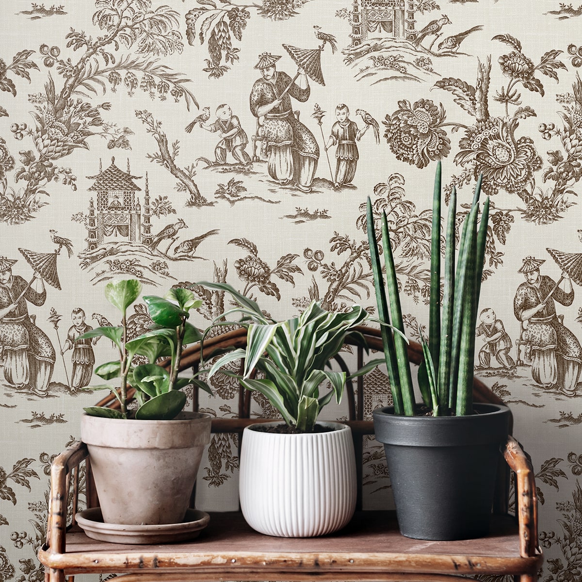 フランスアンティーク　カーテンタッセル　ペア　ブドワール　ロココ　シャビーシック French Country Colette Chinoiserie Unpasted Wallpaper – Say Decor LLC
