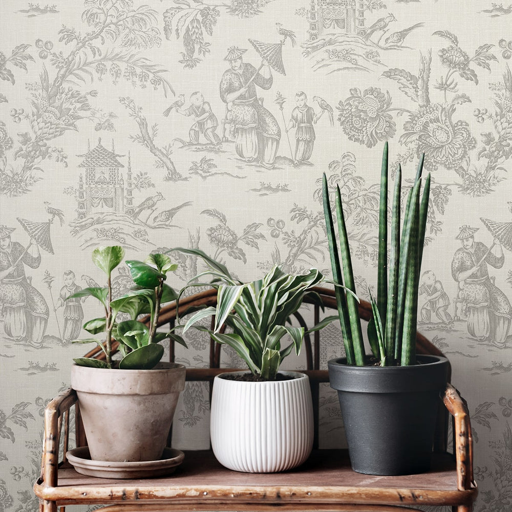 FC61808 chinoiserie wallpaper decor from the French Country collection by Seabrook Designs