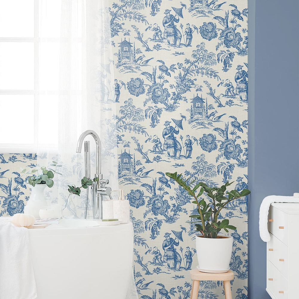 
                  
                    FC61812 chinoiserie wallpaper bathroom from the French Country collection by Seabrook Designs
                  
                
