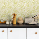 FC62203 botanical wallpaper kitchen from the French Country collection by Seabrook Designs
