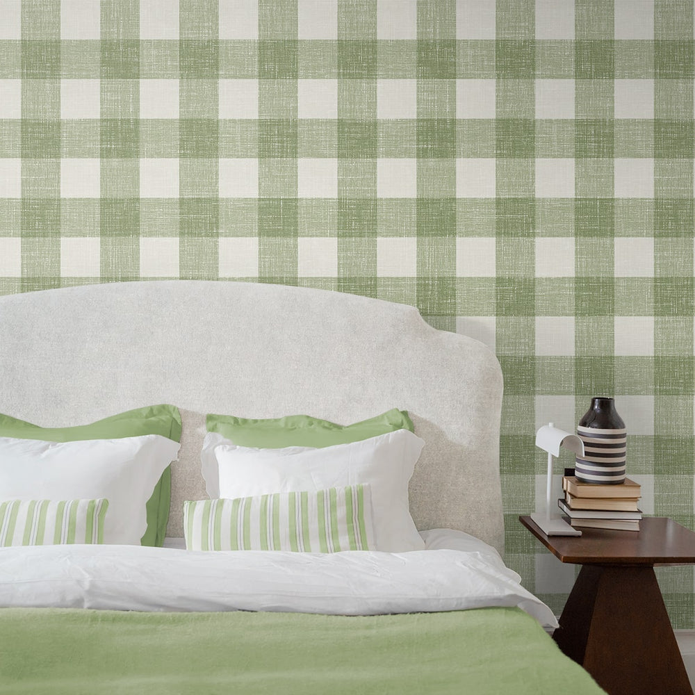 
                  
                    FC62304 gingham plaid wallpaper bedroom from the French Country collection by Seabrook Designs
                  
                