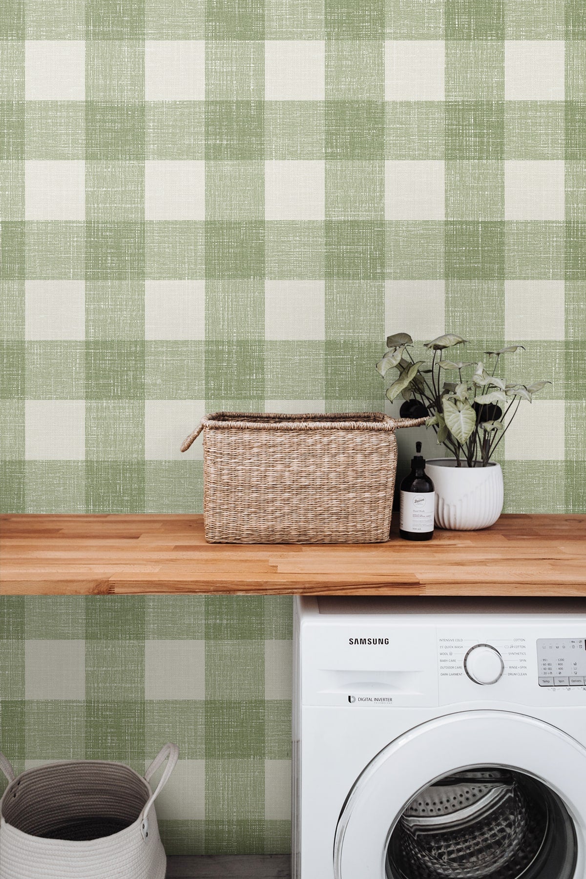 Plaid, Check, Unpasted, Farmhouse, Wallpaper