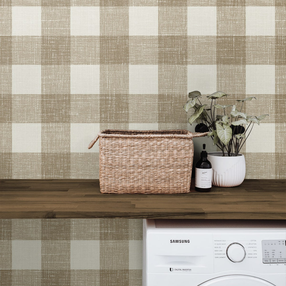 
                  
                    FC62306 gingham plaid wallpaper laundry room from the French Country collection by Seabrook Designs
                  
                