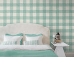 FC62314 gingham plaid wallpaper bedroom  from the French Country collection by Seabrook Designs
