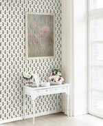 FC62400 paisley wallpaper entryway from the French Country collection by Seabrook Designs