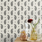 FC62400 paisley wallpaper decor from the French Country collection by Seabrook Designs