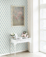 FC62402 paisley wallpaper entryway from the French Country collection by Seabrook Designs