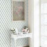 FC62402 paisley wallpaper entryway from the French Country collection by Seabrook Designs
