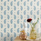 FC62402 paisley wallpaper decor from the French Country collection by Seabrook Designs