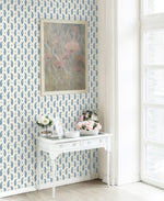 FC62412 paisley wallpaper entryway from the French Country collection by Seabrook Designs