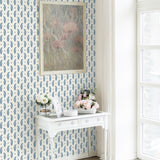 FC62412 paisley wallpaper entryway from the French Country collection by Seabrook Designs