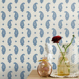 FC62412 paisley wallpaper decor from the French Country collection by Seabrook Designs