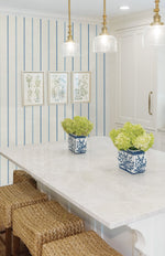 FC62502 striped wallpaper kitchen from the French Country collection by Seabrook Designs