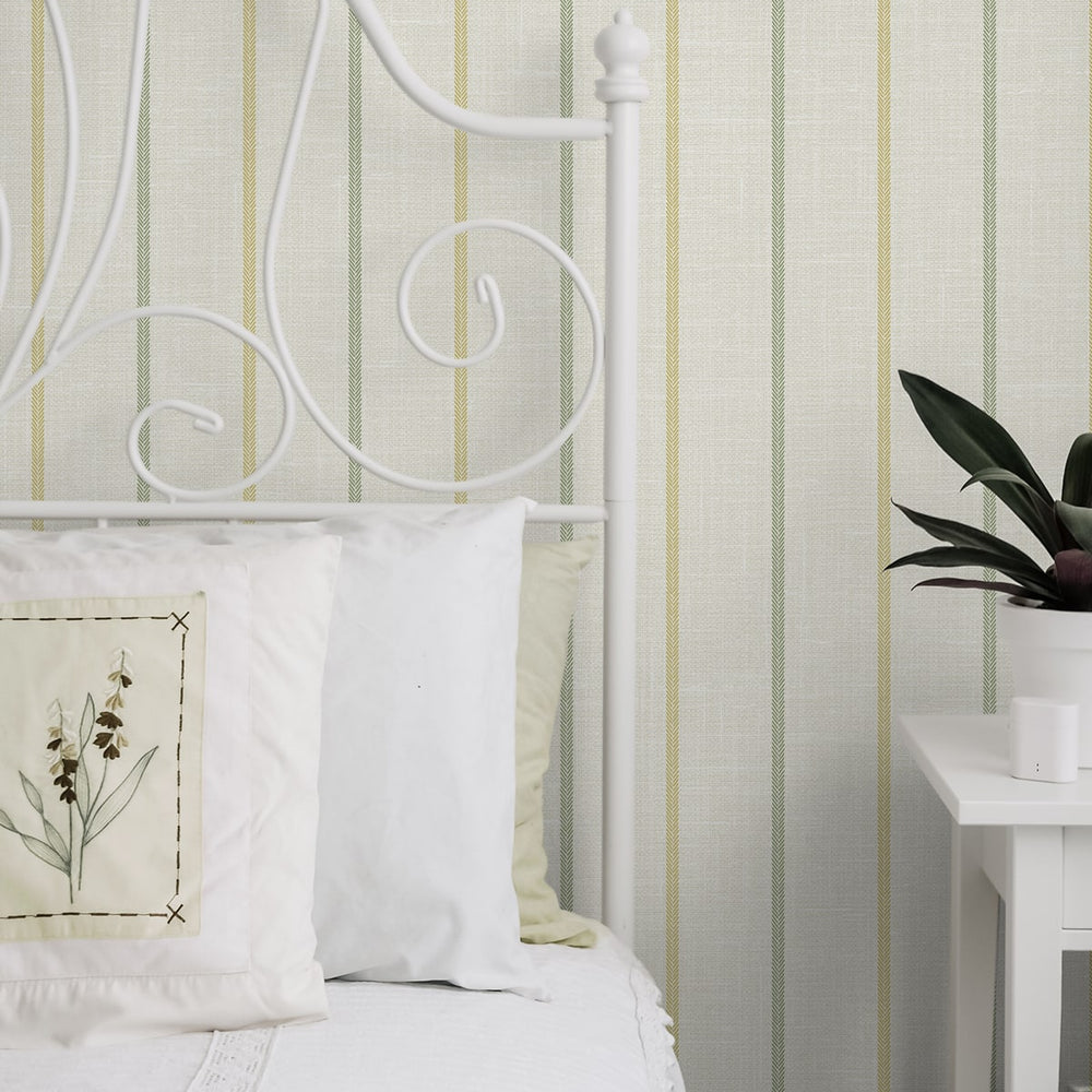 
                  
                    FC62504 striped wallpaper bedroom from the French Country collection by Seabrook Designs
                  
                