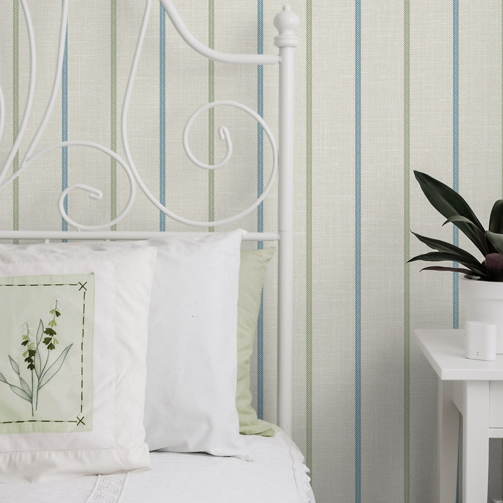 
                  
                    FC62512 striped wallpaper bedroom from the French Country collection by Seabrook Designs
                  
                