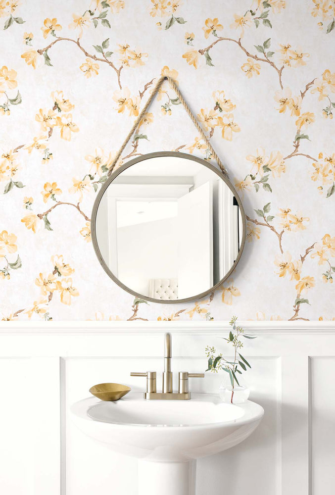 SD30005FF Bromsgrove floral trail wallpaper bathroom from Say Decor