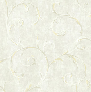 French Impressionist Scroll Unpasted Wallpaper