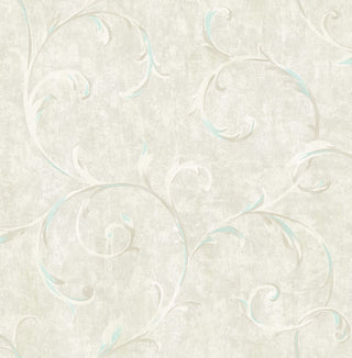 French Impressionist Scroll Unpasted Wallpaper
