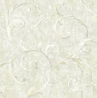 French Impressionist Scroll Unpasted Wallpaper