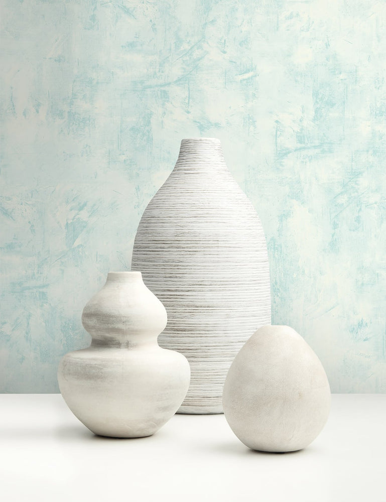 Aqua textured vinyl wallpaper decor FI72112 from the French Impressionist collection by Seabrook Designs