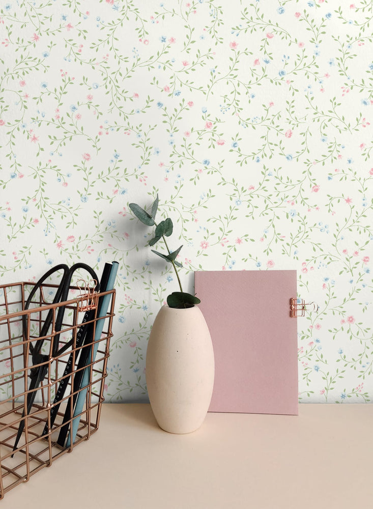 SD20506SG teeny blossom floral wallpaper office from Say Decor
