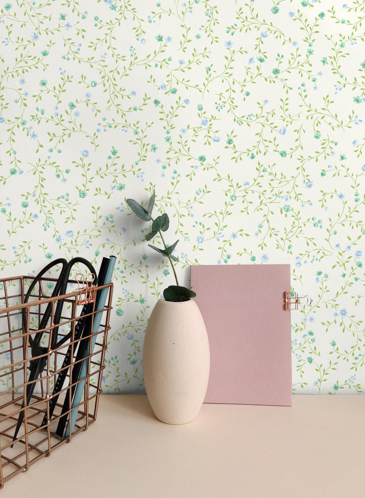SD40506SG teeny blossom floral wallpaper office from Say Decor