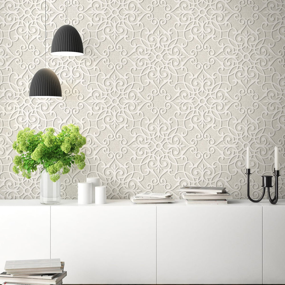 
                  
                    Scroll wallpaper decor GT21608 from the Geo collection by Seabrook Designs
                  
                