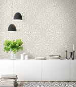 Scroll wallpaper decor GT21608 from the Geo collection by Seabrook Designs